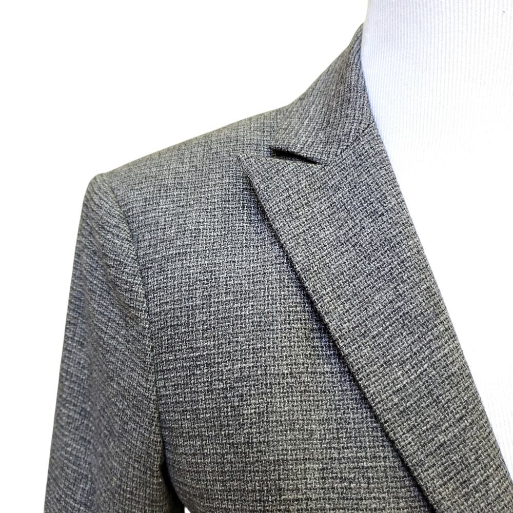 Theory Edynas Gray Wool Tweed Blazer Preppy Ivy Jacket Sz 2 - Picture 3 of 16